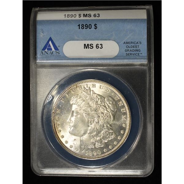 1890 MORGAN DOLLAR ANACS MS-63
