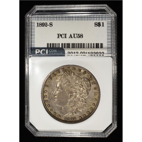 1892-S MORGAN DOLLAR PCI AU/BU