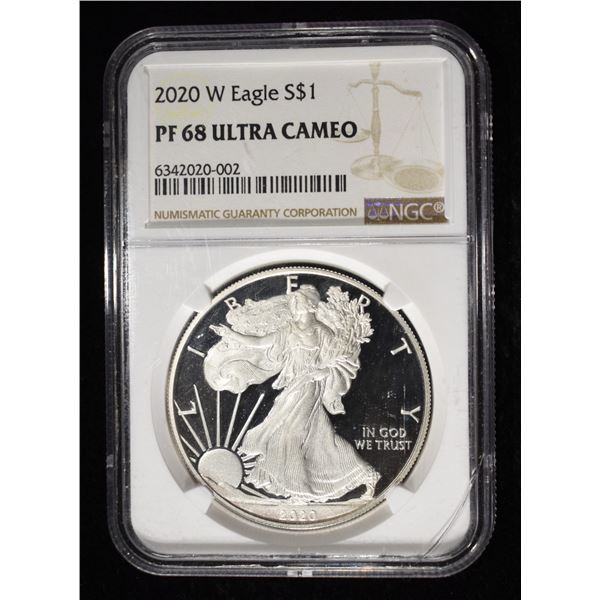 2020-W AMERICAN SILVER EAGLE NGC PF68 ULTRA CAMEO