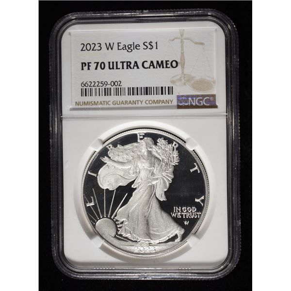 2023-W AMERICAN SILVER EAGLE NGC PF70 ULTRA CAMEO