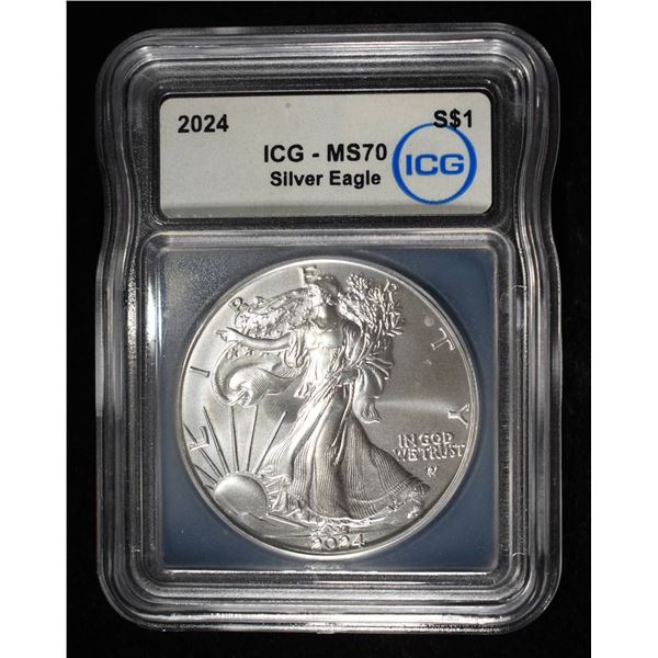 2024 AMERICAN SILVER EAGLE ICG MS70