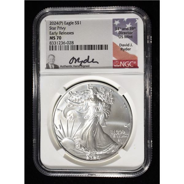 2024 (P) AMERICAN SILVER EAGLE ER NGC MS70 SP