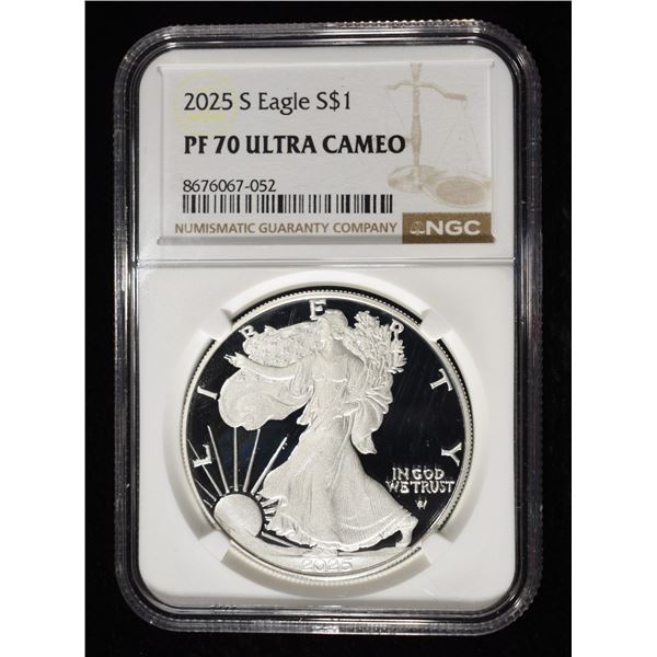 2025-S AMERICAN SILVER EAGLE NGC PF70 UCAM