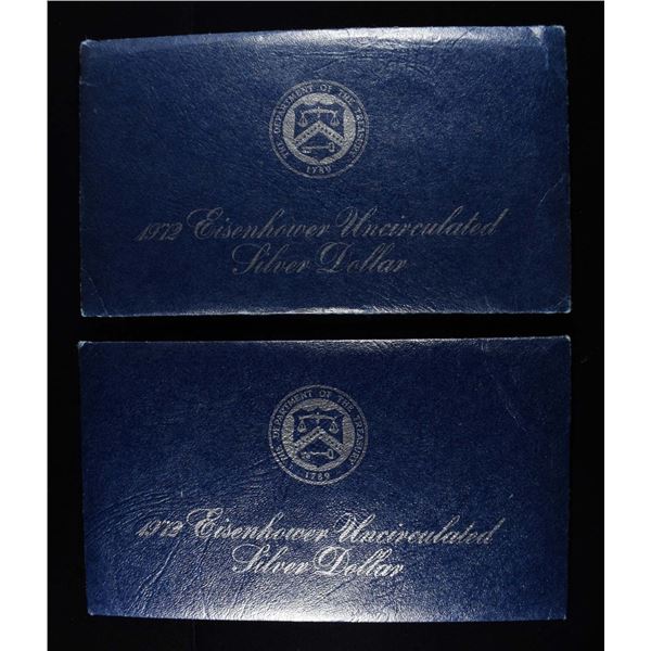 (2) 1972 EISENHOWER DOLLAR BLUE PACKAGING