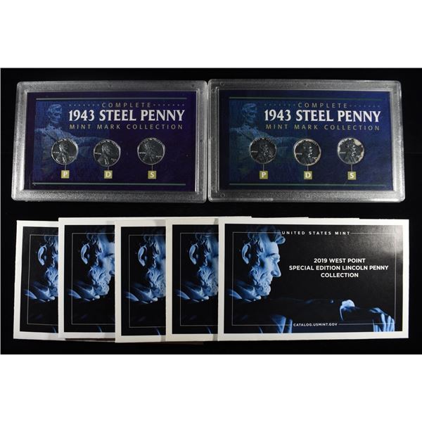 (5)2019-W LINCOLN 1C & (2)1943-PD&S STEEL CENTS