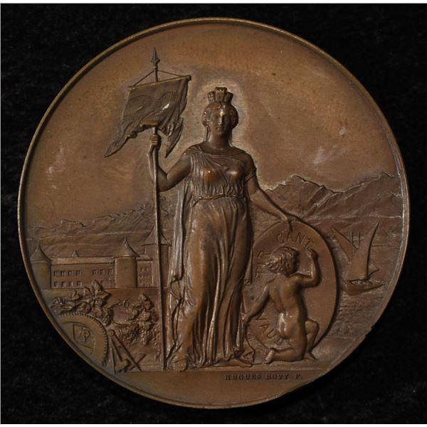 1891 SWISS SHOOTING MEDAL VAUD MORGES BRONZE