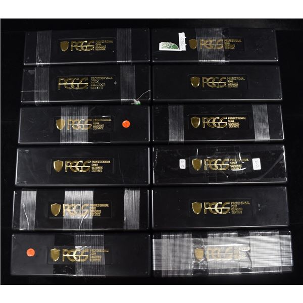 (12) USED PLASTIC SLABBED COIN BOXES