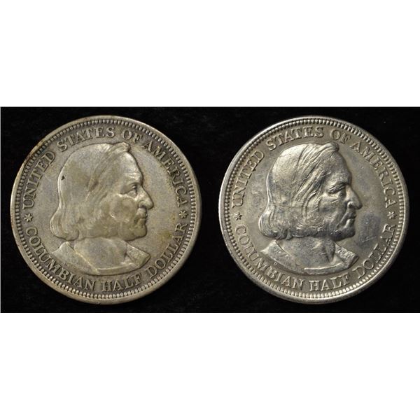 (2) 1893 COLUMBIAN EXPO HALF DOLLARS