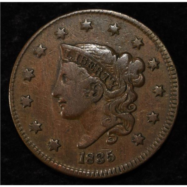 1835 LARGE CENT VF/XF SMALL SCRATCHES