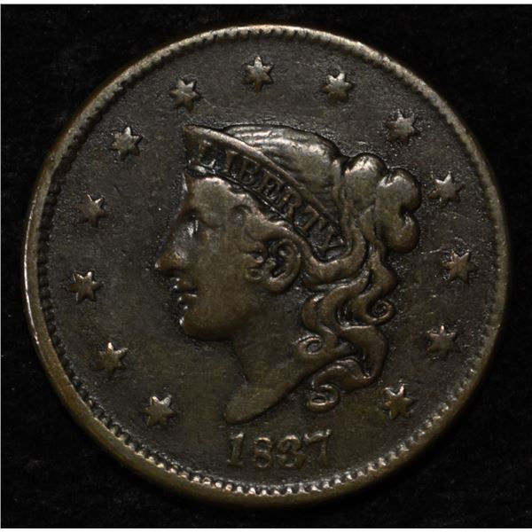 1837 LARGE CENT VF
