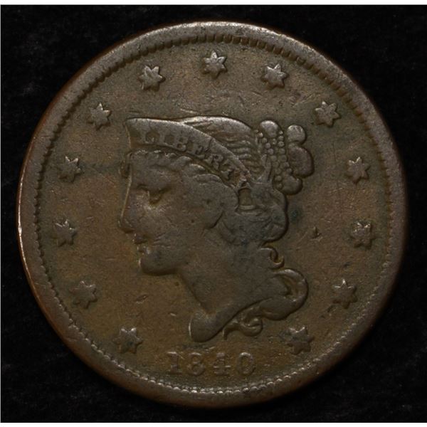 1840 SMALL DATE LARGE CENT VF