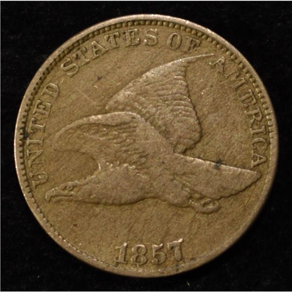 1857 FLYING EAGLE CENT VF