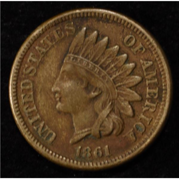 1861 INDIAN CENT XF