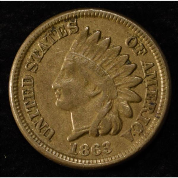 1863 INDIAN CENT XF