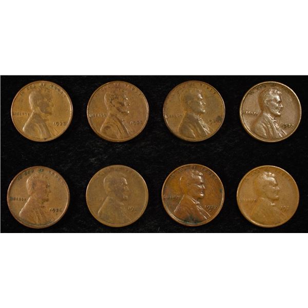 8 NICE EARLY SEMIKEY WHEAT CENTS