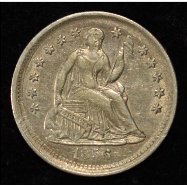1856 SEATED LIBERTY HALF DIME AU
