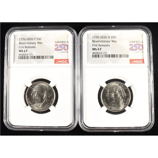 1776-2026-P&D 25C REVOLUTIONARY WAR NGC MS67