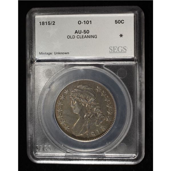 1815/2 BUST HALF DOLLAR SEGS AU O-101