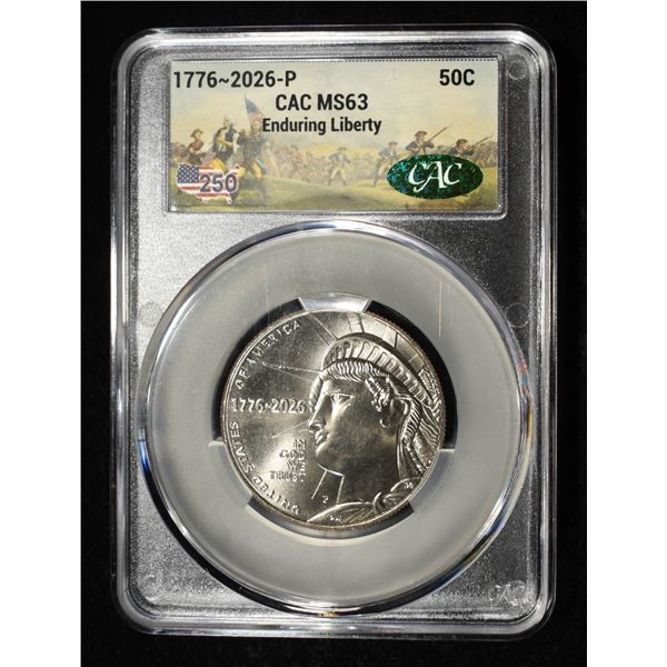 1776-2026-P ENDURING LIBERTY HALF DOLLAR CAC MS-63