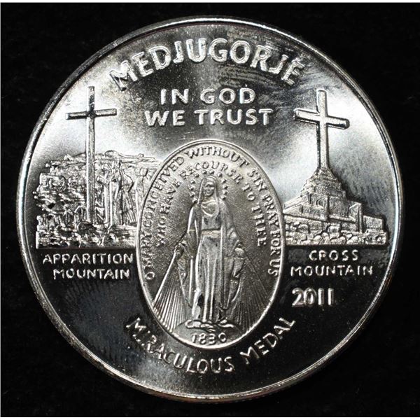 2011 MIRACULOUS MEDAL 1 OZ .999 SILVER