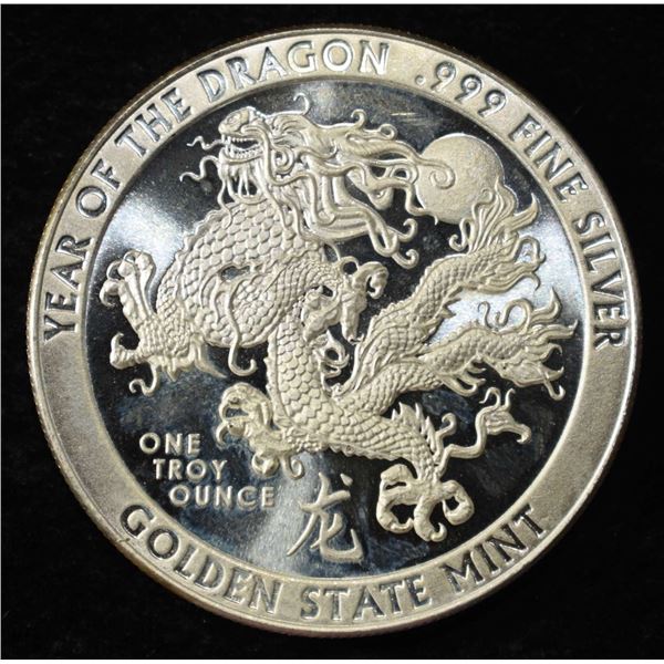 THE YEAR OF THE DRAGON 1 OZ .999 SILVER ROUND
