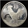 Image 1 : YEAR OF THE ROOSTER 1 OZ .999 SILVER ROUND