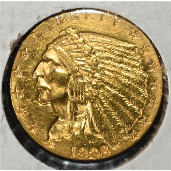 1928 $2.5 INDIAN GOLD CH BU