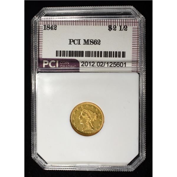 1842 $2.50 GOLD LIBERTY PCI  BU
