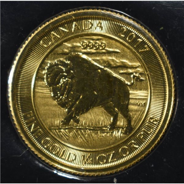 2017 CANADA 1/4 OZ GOLD BUFFALO .9999 FINE