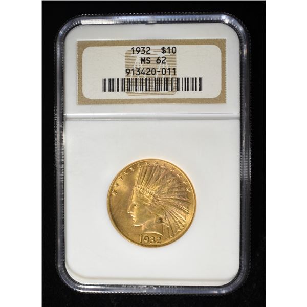 1932 $10 GOLD INDIAN NGC MS-62