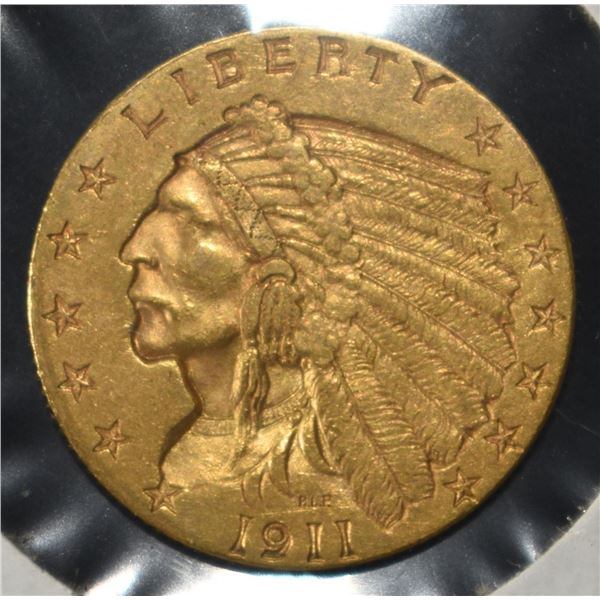 1911 $2.5 INDIAN GOLD CH BU