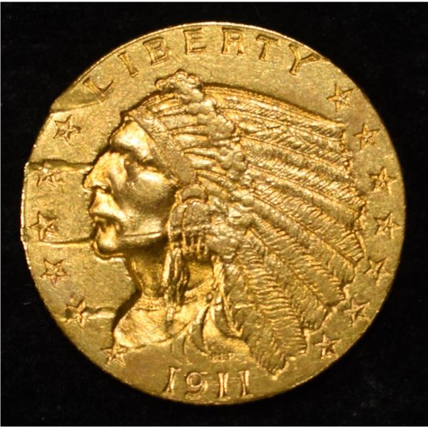 1911-D $2.5 INDIAN GOLD CH TO GEM BU