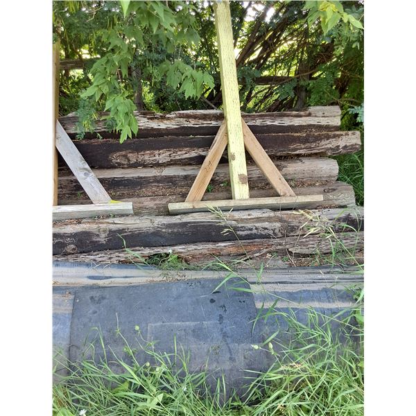 Approx (10 ) Railway Ties, Belting, Uprights