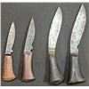 Image 1 : 4 Hand-Forged Knives with Metal Flared Handles