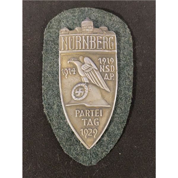 1929 Nurnberg NSDAP Partei Tag Badge Shield