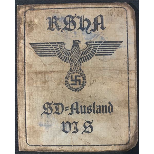 Nazi Germany RSHA SD-Ausland VIS Identification Book