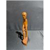 Image 1 : Hand-Carved Wood Figurine of Bearded Man with Inscription