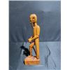 Image 3 : Hand-Carved Wood Figurine of Bearded Man with Inscription