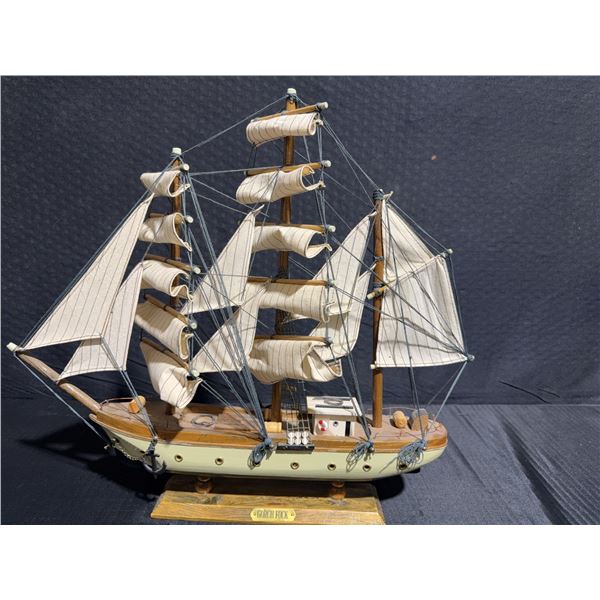 Wood Model Ship Gorch Fock and Harbourside Café Needlepoint Mat
