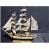 Image 1 : Wood Model Ship Gorch Fock and Harbourside Café Needlepoint Mat