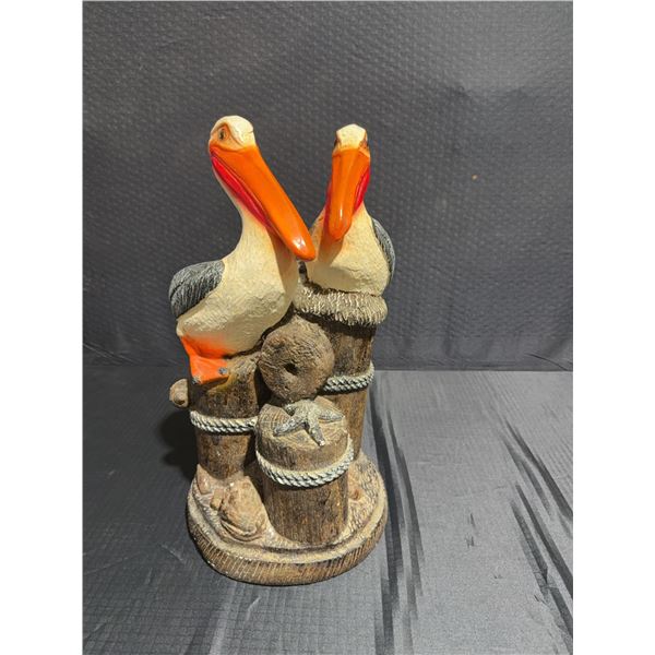 Pelican Pair Resin Figurine Nautical Decor