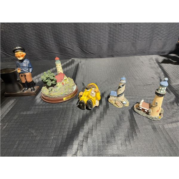 Nautical Figurines and Lighthouses Including Thomas Kinkade with accessories