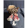 Image 1 : Brown Ceramic Teapot with Knit Cozy and 3 Ceramic Figurines