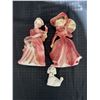 Image 2 : Brown Ceramic Teapot with Knit Cozy and 3 Ceramic Figurines