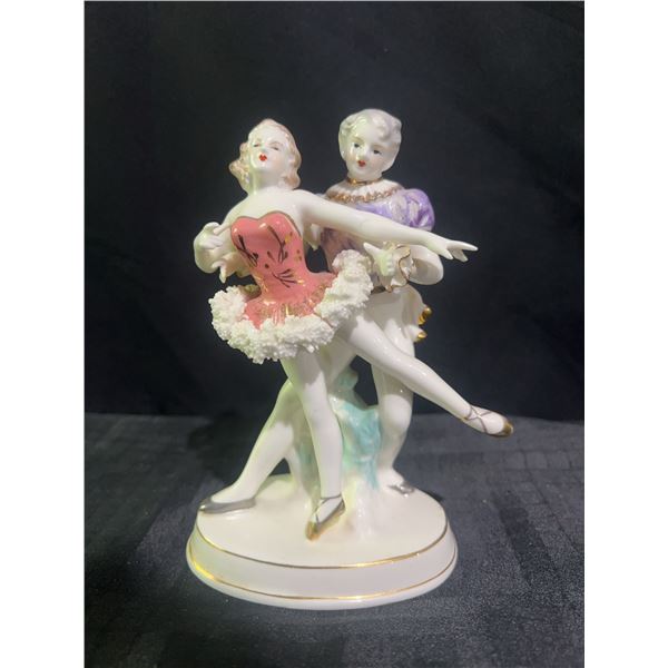 Porcelain Ballerina Dance Couple Figurine, Marked Japan