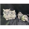 Image 1 : Fabric Owls and Ceramic Shih Tzu Dog Figurine