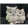 Image 2 : Fabric Owls and Ceramic Shih Tzu Dog Figurine