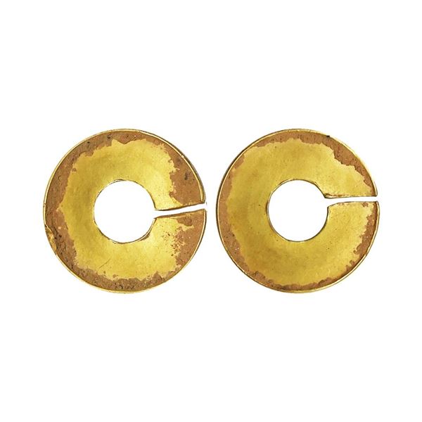 Ancient, Indus Valley Civilization, (c. 2500-1900 BC), Gold Ornament-Diskette Shaped with 