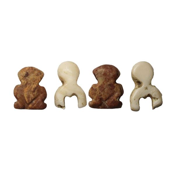 Primitive Money, Taurine Shaped Stone beads, set of 2
