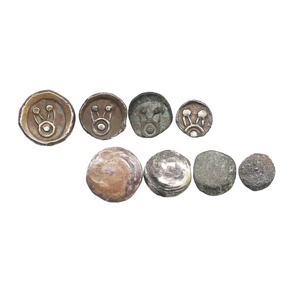 Kuntala Janapada (600-500 BC), Wai Region, Set of 4 coins, Silver Full Unit,&amp; nbsp; 1/